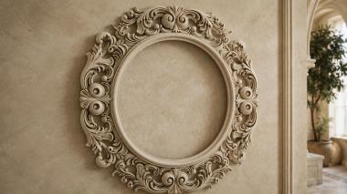 Decorative frames, framing Round mirror frames with acanthus scrolls and columnar balusters 3d model
