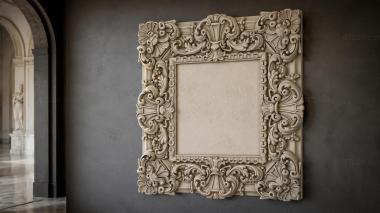 Decorative frames, framing Ornamental frame with acanthus scrolls and shell motifs 3d model