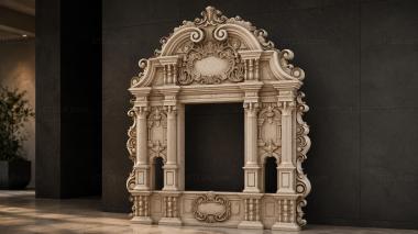 Decorative frames, framing Ornamental arch with Corinthian columns and cartouche 3d model