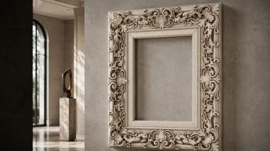 Decorative frames, framing Frame with acanthus scrolls and shells 3d model