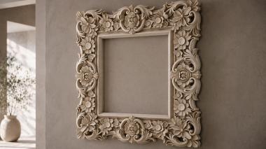 Decorative frames, framing Carved frame with floral ornament and rosettes 3d model