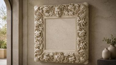 Decorative frames, framing Ornamental frame with mask and foliage 3d model