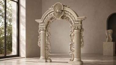 Decorative frames, framing Architectural portal with Corinthian columns and a shell 3d model