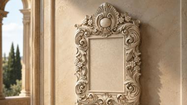 Decorative frames, framing Mirror with an openwork volute frame and a spherical cartouche 3d model