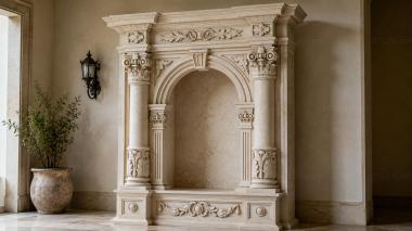 Decorative frames, framing Architectural portal with Ionic capitals and an arched opening 3d model