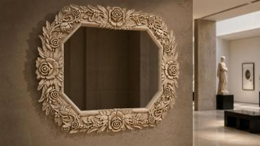 Decorative frames, framing Octagonal frame with rosettes and leaves 3d model