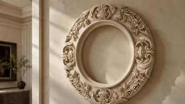 Decorative frames, framing Round frame with acanthus and scrolls for a mirror 3d model