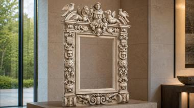 Decorative frames, framing Classic door frame with angels and an archangels head 3d model