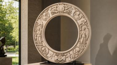 Decorative frames, framing Round frame with angels and religious medallions 3d model
