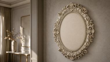 Decorative frames, framing Oval mirror with acanthus ornament and scrolls 3d model