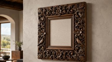 Decorative frames, framing Square frame with acanthus scrolls and floral ornament 3d model