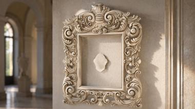 Decorative frames, framing Mirror frame with lush volutes and a shell 3d model