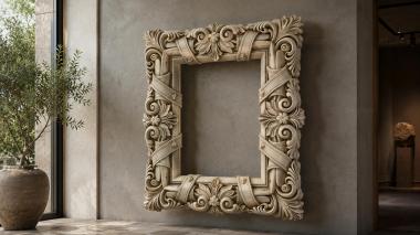 Decorative frames, framing Square frame with twisted ribbons and acanthus scrolls 3d model
