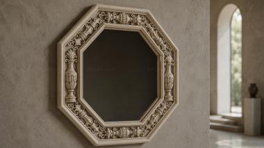 Decorative frames, framing Octagonal frame with classic urns and acanthus ornament 3d model
