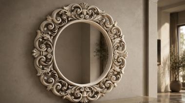 Decorative frames, framing Round frame with curls and spirals for a mirror or panel 3d model
