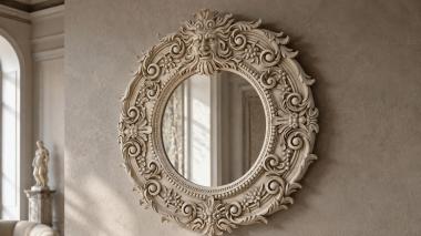 Decorative frames, framing Round frame with scrolls and a Gorgon mask 3d model