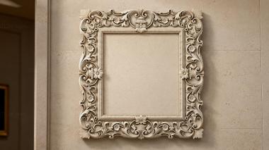 Decorative frames, framing Baguette frame with acanthus ornament and volutes 3d model
