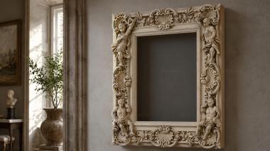 Decorative frames, framing Carved frame with putti and acanthus 3d model