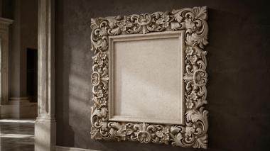 Decorative frames, framing Carved frame with acanthus and bunches of grapes 3d model