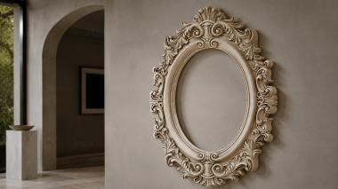 Decorative frames, framing Oval frame with acanthus leaves and spiral scrolls 3d model