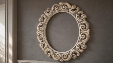 Decorative frames, framing Round mirror frame with volutes and spirals 3d model
