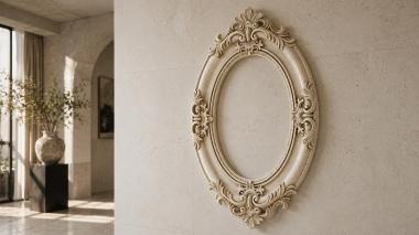 Decorative frames, framing Oval frame with acanthus pattern and shell-shaped cartouche 3d model