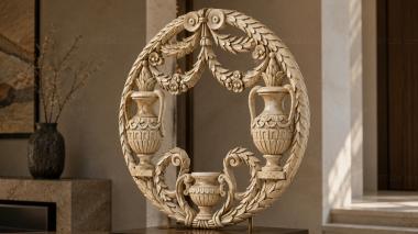 Decorative frames, framing Classical ornament with amphoras and leaves for carving 3d model