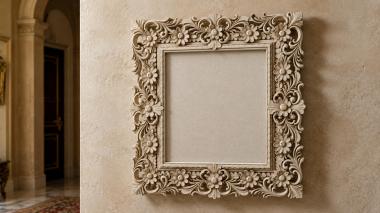 Decorative frames, framing Carved frame with floral ornament and sculptural details 3d model