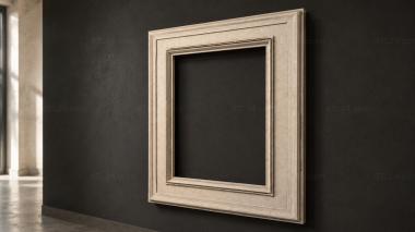 Decorative frames, framing Classic frame with a multi-level profile and a rectangular opening 3d model