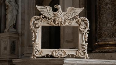 Decorative frames, framing Carved wooden cornice with an eagle and scrolls 3d model