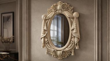 Decorative frames, framing Oval frame with swirls and tassels 3d model