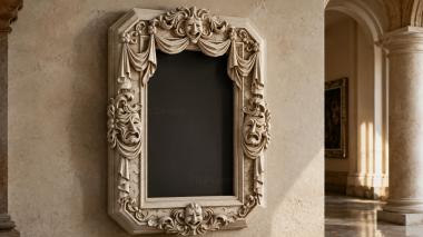 Decorative frames, framing Draped rectangular molding with mascarons and swags 3d model