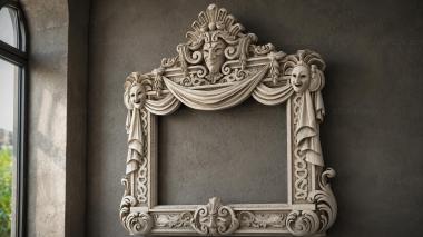 Decorative frames, framing Mirror with masks and drapery in the classical style 3d model