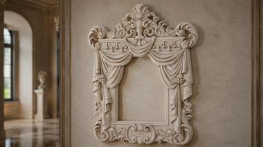 Decorative frames, framing Baroque frame with drapery and scrolls for a mirror 3d model
