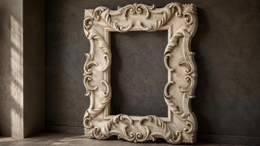 Decorative frames, framing Carved cartouche with volutes and acanthus 3d model