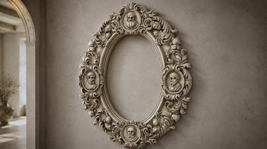 Decorative frames, framing Oval frame with profile portraits and acanthus scrolls 3d model