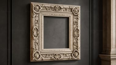 Decorative frames, framing Baroque frame with acanthus leaves and shells 3d model