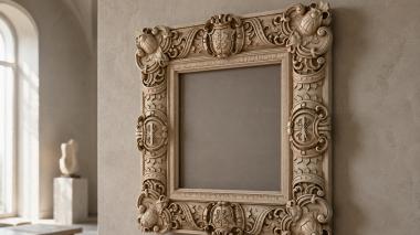 Decorative frames, framing Carved square frame with acanthus and volutes 3d model