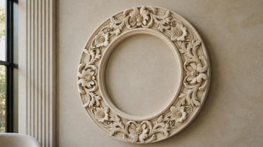 Decorative frames, framing Round ornament with floral motifs and acanthus leaves 3d model
