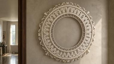 Decorative frames, framing Oval frame with volutes and geometric ornament for CNC 3d model