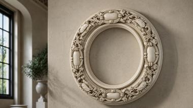 Decorative frames, framing Oval carved ornament with cartouches and acanthus 3d model
