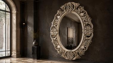 Decorative frames, framing Oval frame with rosettes and acanthus scrolls 3d model