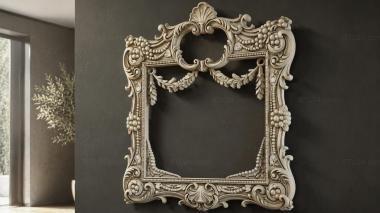 Decorative frames, framing Classic frame with garlands and shells 3d model