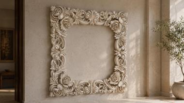 Decorative frames, framing Baroque ornament with roses and curls for a milling cutter 3d model