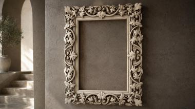 Decorative frames, framing Carved frame with baroque leaves and scrolls 3d model