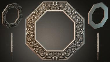 Decorative frames, framing Octagonal frame with volute scrolls 3d model