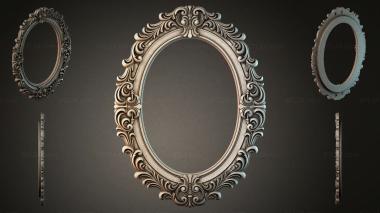 Decorative frames, framing Oval mirror frame with acanthus ornament 3d model