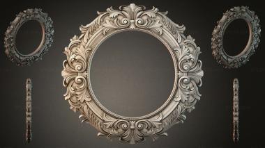 Decorative frames, framing Oval mirror with carved acanthus scrolls and spiral ornamentation 3d model