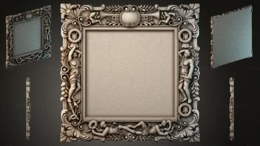 Decorative frames, framing Frame with angels and floral ornaments 3d model