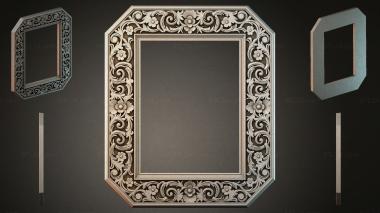 Decorative frames, framing Octagonal frame with vines and floral motifs 3d model